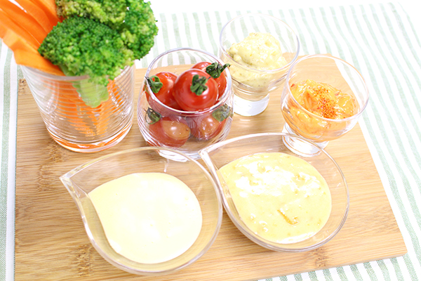 Home made mayonnaise and various kinds of dip